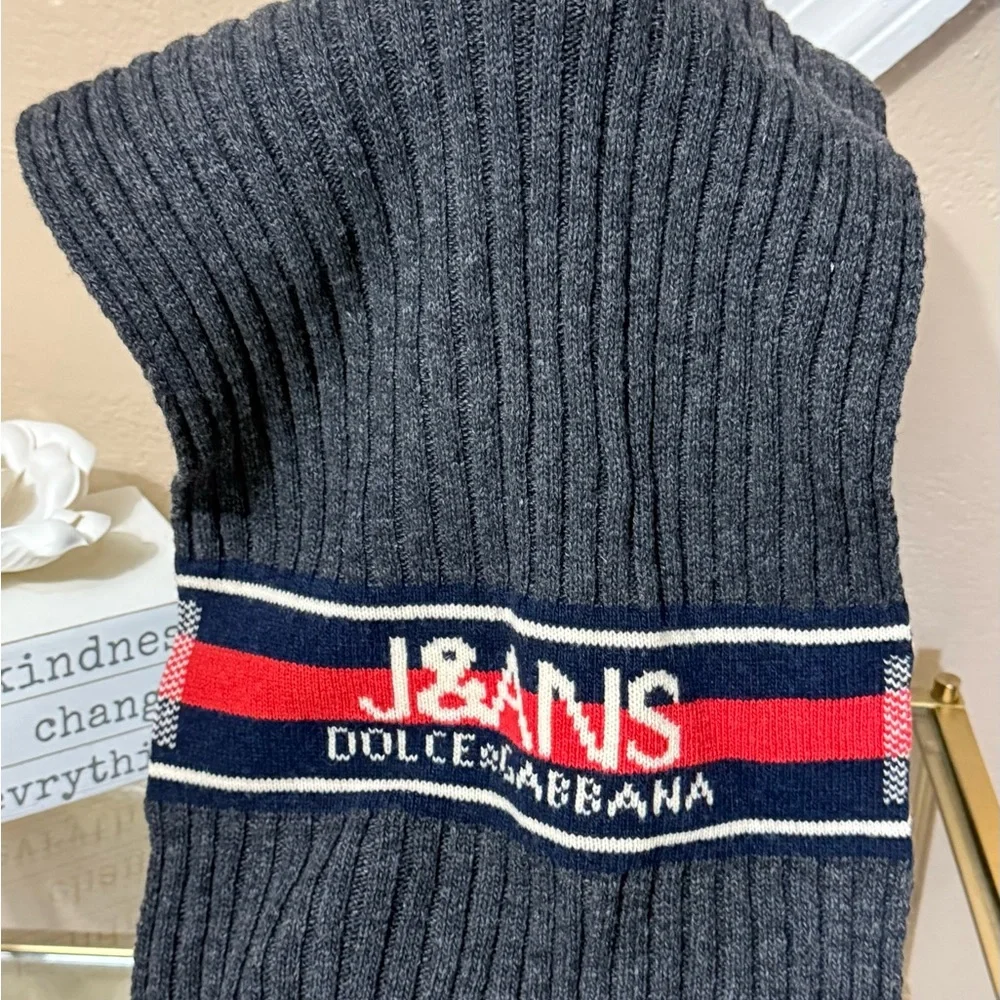 Dolce & Gabbana Men's Gray and Red Scarf